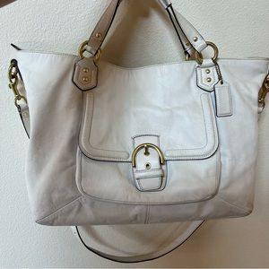 Coach off white large shoulder bag cross body Campbell belle carry all
